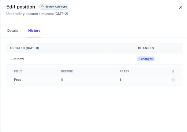 Execution history log showing manual updates