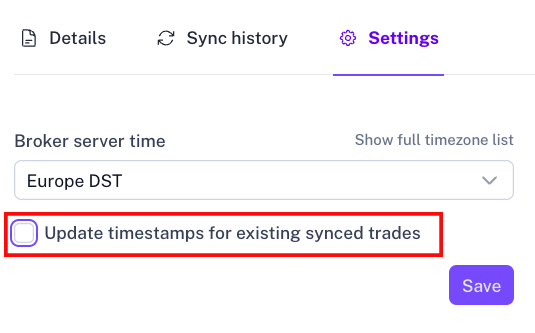 MetaTrader broker server time settings